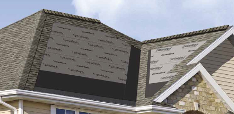 Roofing underlayment on a home