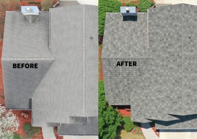 Keith before and after hail damaged roof