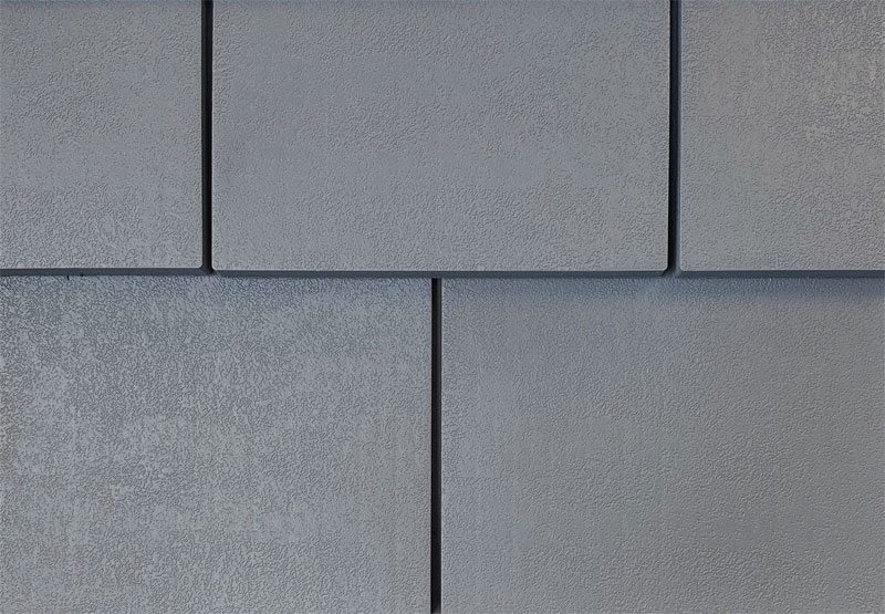 EcoStar composite steep-slope flat roofing in concrete smoke gray
