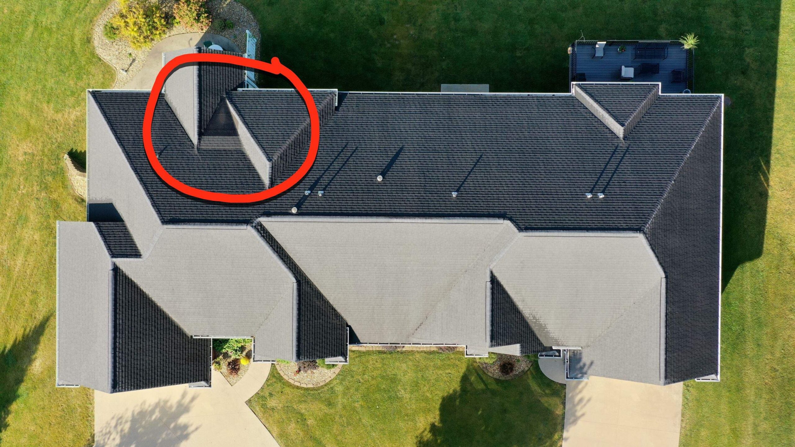 buesing hines Asbury Iowa drone inspection finds valley issue