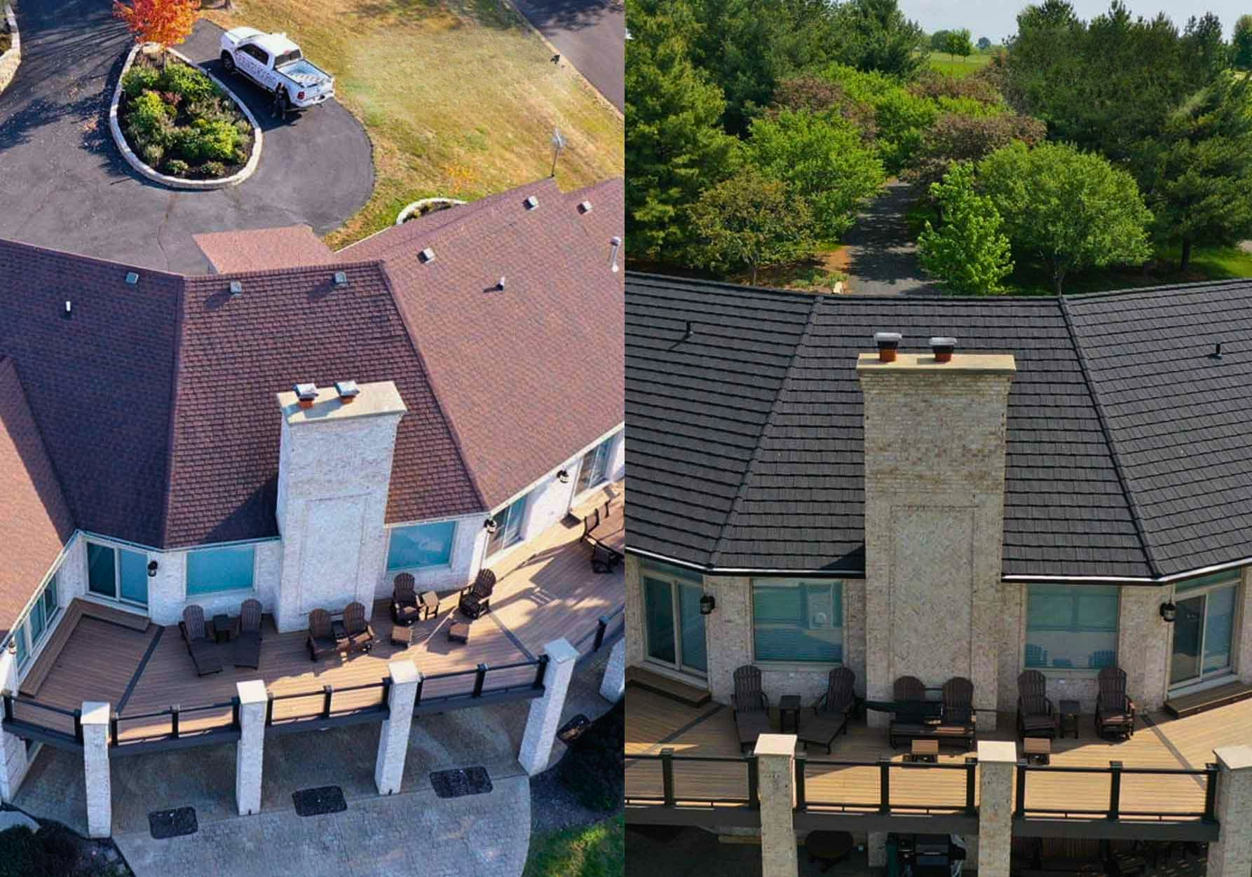Elevated Roofing residential metal shake roof replacement before and after