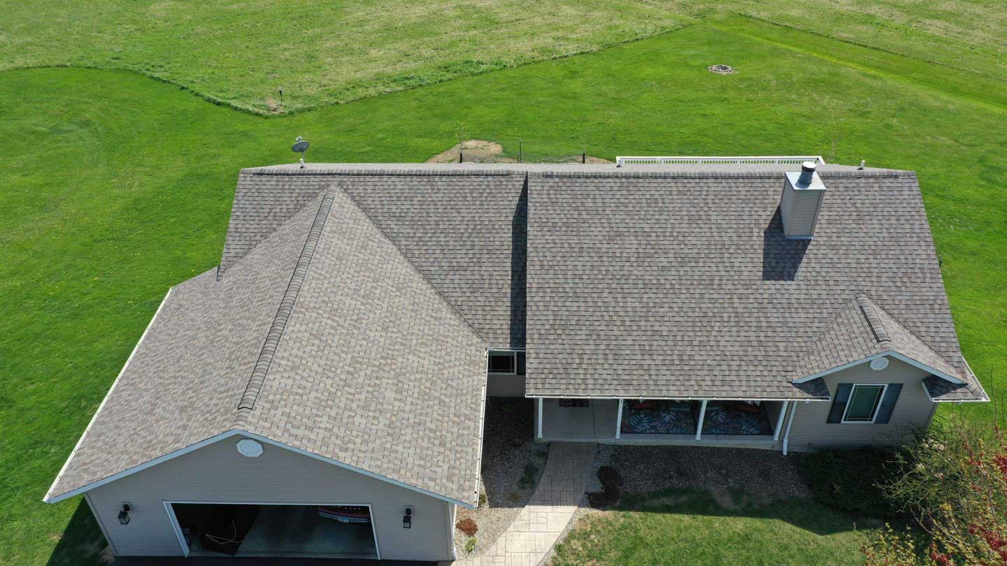 Galena house after storm damaged roof replacement or repair