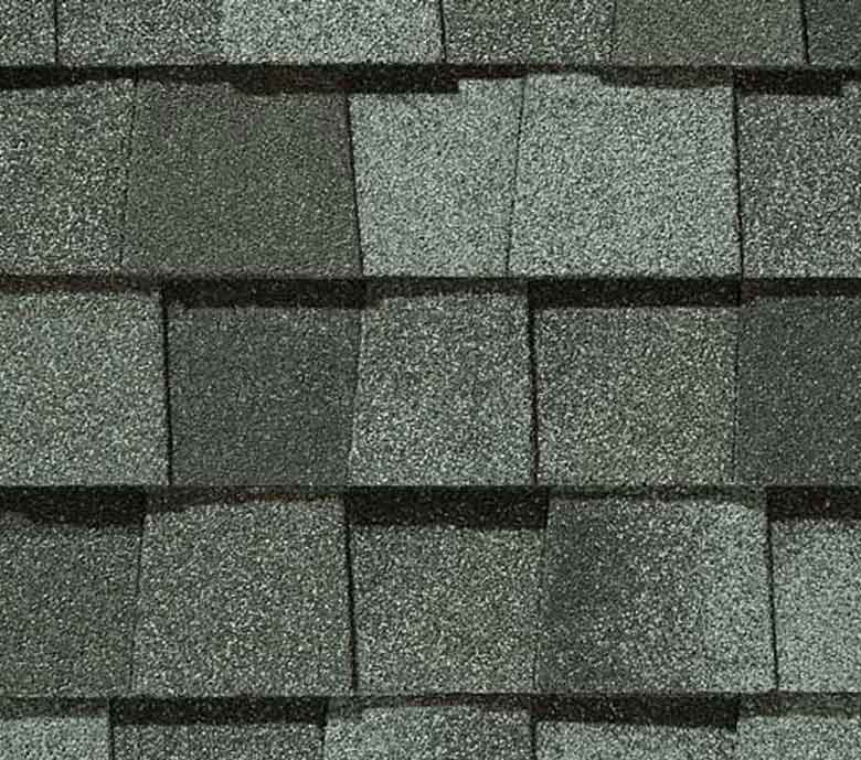 Landmark Pro asphalt shingle in granite gray