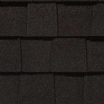 Landmark Pro asphalt shingle in black walnut