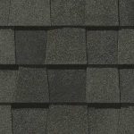 Landmark Pro asphalt shingle in moire black