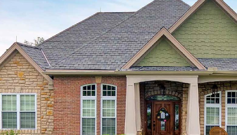 CertainTeed's gray asphalt shingles installed on a home